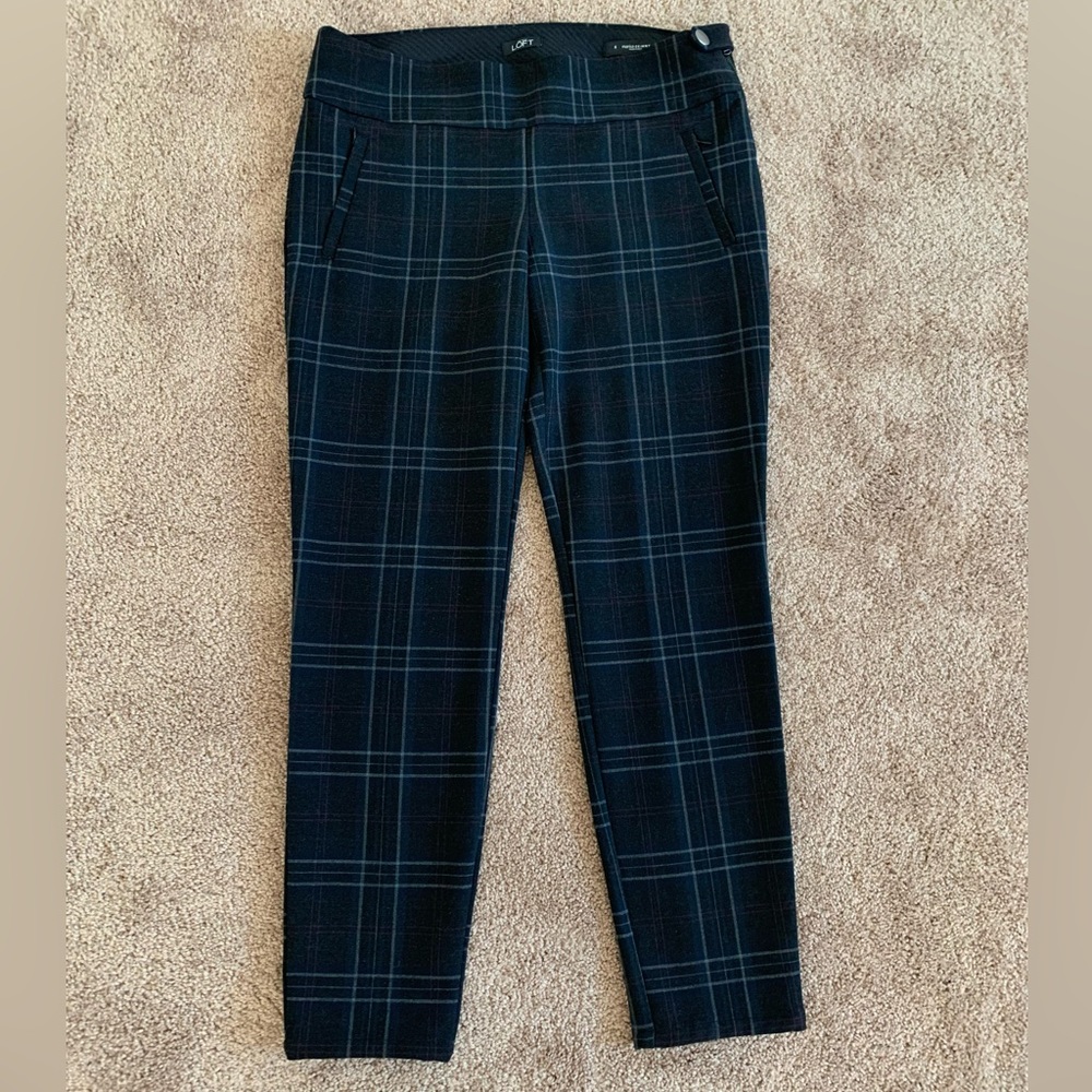 Ann Taylor LOFT Marisa Skinny Mid Rise Ankle Plaid Pants - Size 6